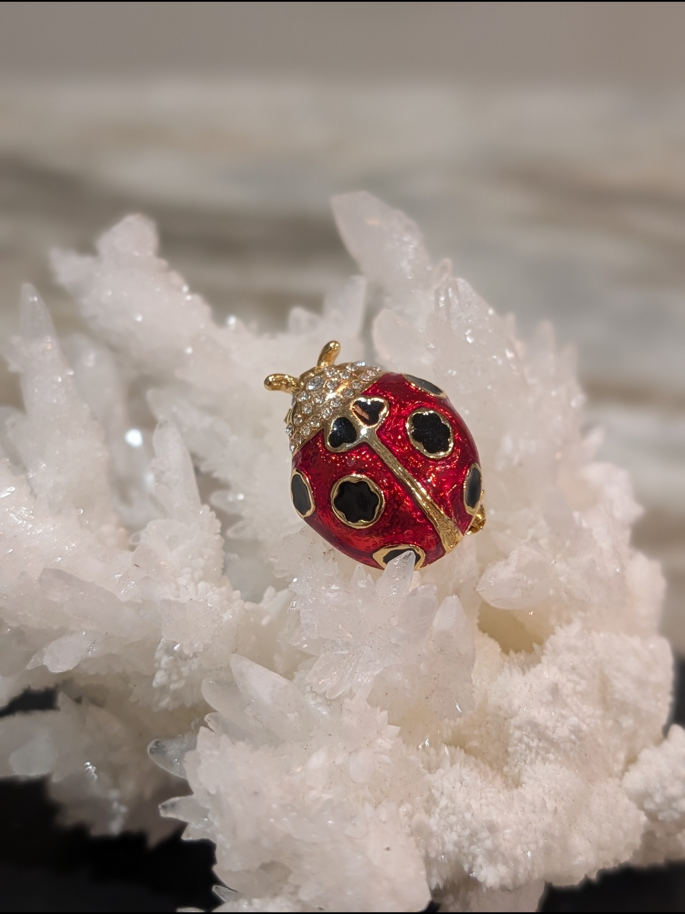 Gold-Tone Red Ladybug Pin